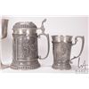 Image 2 : Selection of pewter including 10 1/2" vase, retaining it's original Birks price tag, bas relief gobl