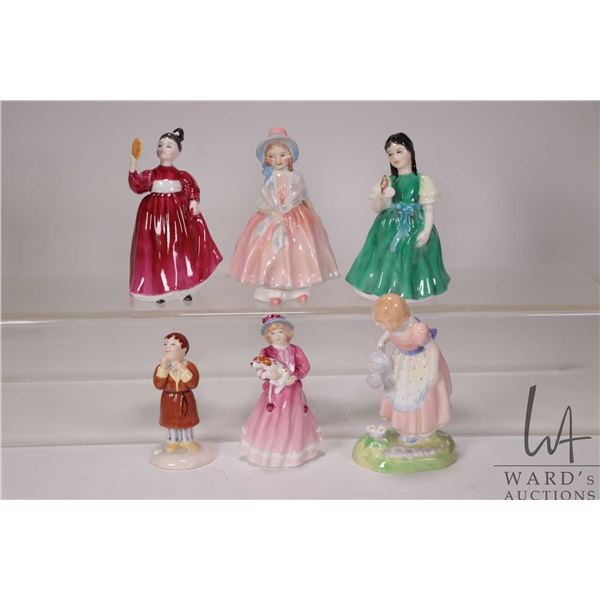 Selection of Royal Doulton figurines including "Francine" HN2422, "My First Figurine" HN3424, "Lily"