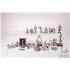 Image 1 : Selection of pewter miniatures including Michael Ricker Santaville etc.
