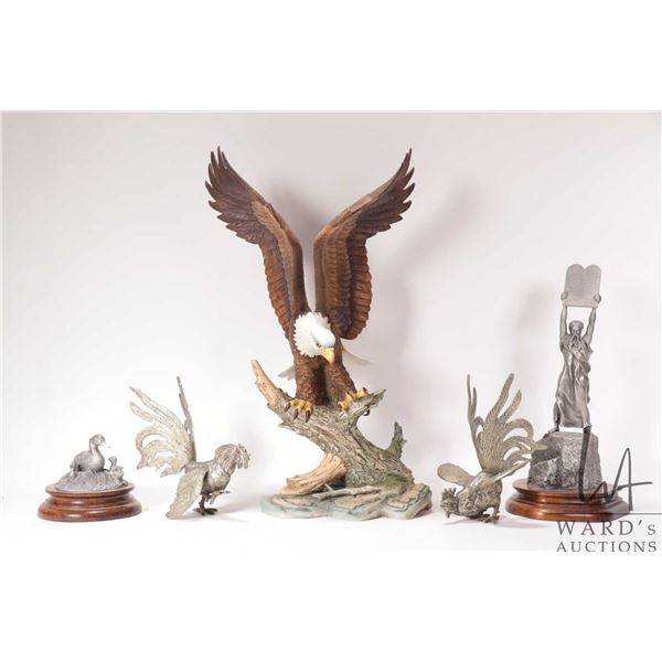 Selection of collectibles including 14" high porcelain "Bald Eagle" by Andrea, no. 7000, two Chilmar
