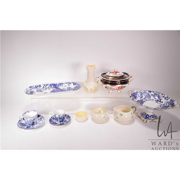 Large selection of porcelain collectibles, Mikado 11" X 8" Comport, 13" sandwich tray, two demis and