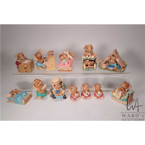 Twelve collectible Pendelfin figurines including Chirpy, Scout, Humphrey etc.