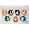 Image 1 : Selection of French Baccarat Crystal Cameo paperweight including Queen Elizabeth, Duke of Edinburgh,