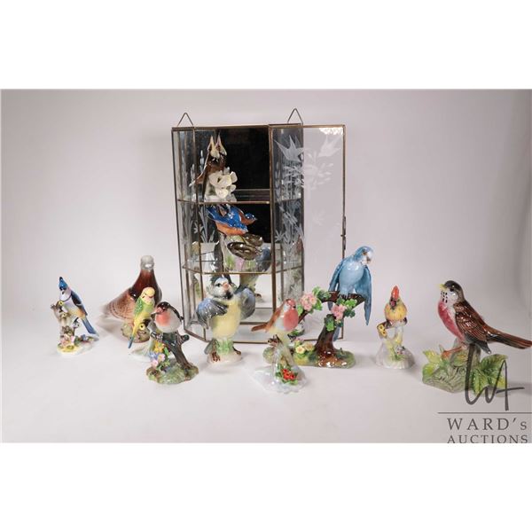 Large selection of porcelain birds including Stafford, Beswick, Royal Doulton, Radnor etc. plus a 13
