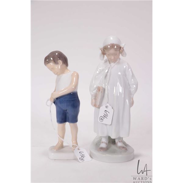 Two Bing & Grondahl figurines including "Tiny Tot" #1759 and "Nighttime Reading" #922
