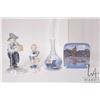 Image 1 : Four porcelain collectibles including two German figures of little boys, small Royal Copenhangen bud