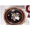 Image 6 : Selection of shadow box framed shell art, decorative needlework wall hangings, small framed cameos e