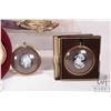Image 8 : Selection of shadow box framed shell art, decorative needlework wall hangings, small framed cameos e