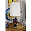 Image 1 : Vintage Moorcroft Anemone table lamp with gold tone cast metal and footed base, 28" in height includ