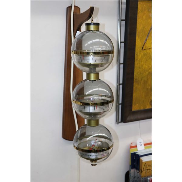 Vintage mid century, West German made, Sputnik weather station with hydrometer, barometer and thermo