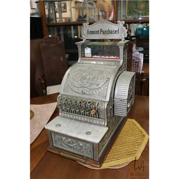 Antique The National Cash Co., Toronto nickel plated "Candy Store" register, model 313 with marble t