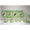 Image 2 : Nine piece Anchor Hocking green Uranium depression glass canister set, circa 1930 with seven ribbed 