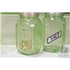 Image 4 : Nine piece Anchor Hocking green Uranium depression glass canister set, circa 1930 with seven ribbed 