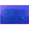 Image 1 : Set of six vintage Anchor Hocking Uranium glass mixing bowl set