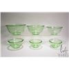 Image 3 : Set of six vintage Anchor Hocking Uranium glass mixing bowl set