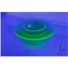 Image 4 : Set of six vintage Anchor Hocking Uranium glass mixing bowl set