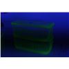 Image 2 : Four pieces of vintage green Uranium glass including a double stacked refigerator box plus a square 