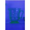 Image 3 : Three pieces of vintage Uranium glass including 8 1/2" spill vase, drinks pitcher and small lipped b