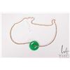 Image 2 : 10kt yellow gold 22" Byzantine neck chain with green jade circle pendant