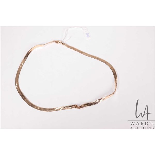 10kt yellow gold 17" herringbone neck chain