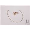 Image 1 : 10kt yellow gold box chain 8" bracelet and a 14kt yellow gold ring set with six genuine pearls. Note