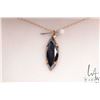 Image 2 : Vintage Globus 10kt yellow gold and Black Alaska diamond necklace and pendant with matching screw ba