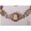 Image 2 : Vintage Giulano Fratti GM wire silver filigree brooch, set with pink jewel like gemstones and carved