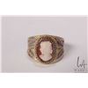 Image 3 : Vintage Giulano Fratti GM wire silver filigree brooch, set with pink jewel like gemstones and carved
