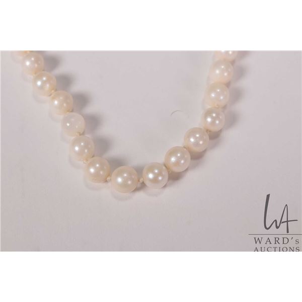 Genuine individually knotted 26" strand of pearls