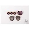 Image 1 : Selection of antique Victorian jewellery including two gold tone and amethyst coloured glass brooche