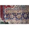 Image 2 : Iranian wool carpet "Esafahan" with center medallion, red background and highlights of blues, creams