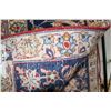 Image 3 : Iranian wool carpet "Esafahan" with center medallion, red background and highlights of blues, creams