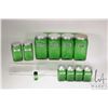 Image 1 : Vintage Owen-Illinois green glass diagonal ribbed swirl pattern Hoosier style canister with metal sc