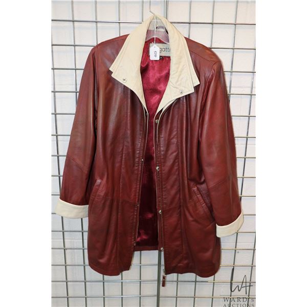 Bugati woman's two toned leather jacket, size small