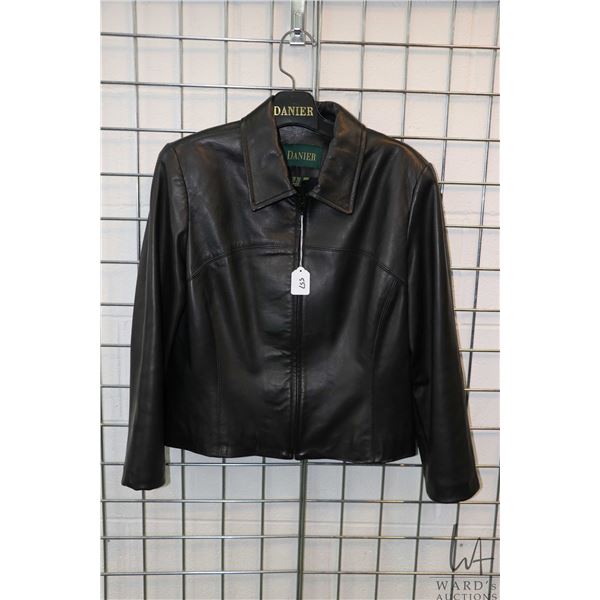 Danier Leather woman's black zippered jacket, size medium