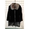 Image 1 : Ladies fur jacket, possibly shearlling lamb with gray fur collar, appears to be size medium
