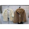 Image 1 : Vintage Perfect Furriers Edmonton ladies cream fur shawl and Hurtiq Furs, possible mink fur jacket