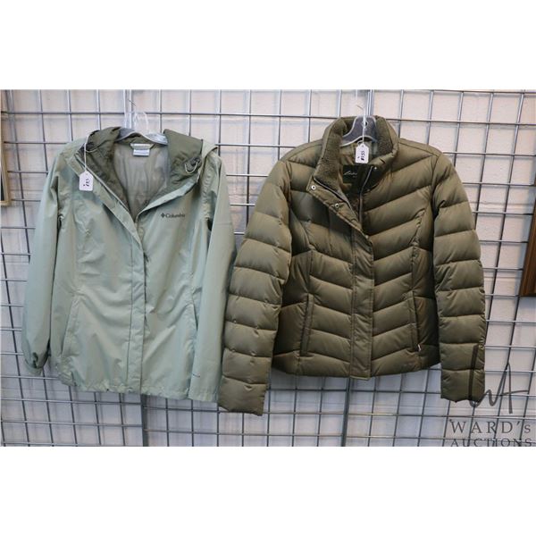 Ladies Eddie Bauer quilted jacket and a Columbia wind breaker, both size medium