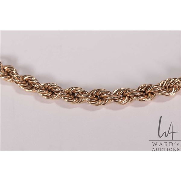 10kt yellow gold twisted rope 24" neck chain