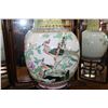 Image 2 : Large Chinese famille rose porcelain vase with yellow ground neck with scrolling floral motif and bo