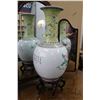 Image 3 : Large Chinese famille rose porcelain vase with yellow ground neck with scrolling floral motif and bo