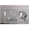 Image 1 : Swarovski Crystal diamond 7433 NR 080 3" in diameter and a Swarovski large silver crystal plaque