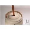 Image 3 : Medalta Pottery, Medicine Hat, 5 gallon stoneware butter churn with original lid and wooden plunger