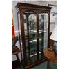 Image 1 : Semi contemporary two door, illuminated curio/ display cabinet with four adjustable glass shelves, m