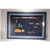 Image 2 : Inuit art hand made wool applique Kiluk featuring a camp scene, overall dimensions including frame 3