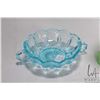 Image 3 : Three pieces of Uranium glass pitcher, double handled dish and 5 1/2" beaker