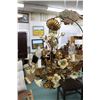 Image 1 : Vintage gilt metal Italian Regency style five branch hanging chandelier