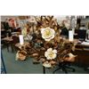 Image 3 : Vintage gilt metal Italian Regency style five branch hanging chandelier