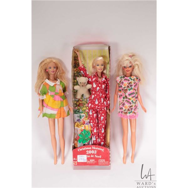 Three vintage Barbie dolls including 1991 Bob Mackie face mold Barbie, note: hands have been chewed 