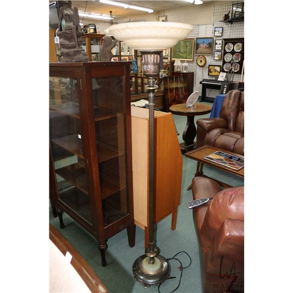 Depression era torche lamp with glass shade working at time of cataloguing